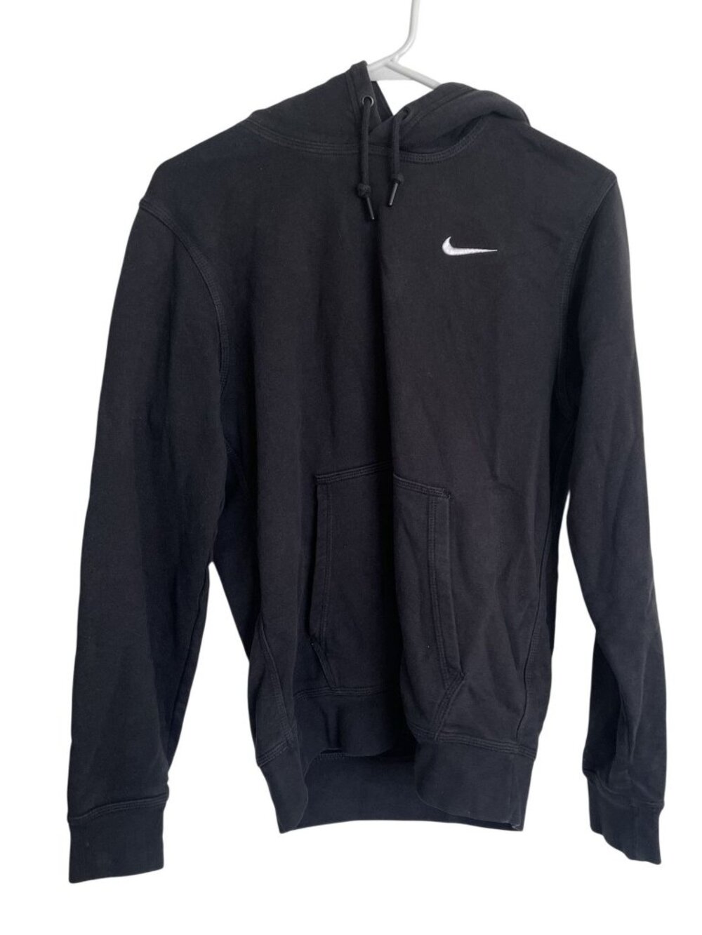 Nike Black Pullover Hoodie M With Front Pocket & Drawstring Hood